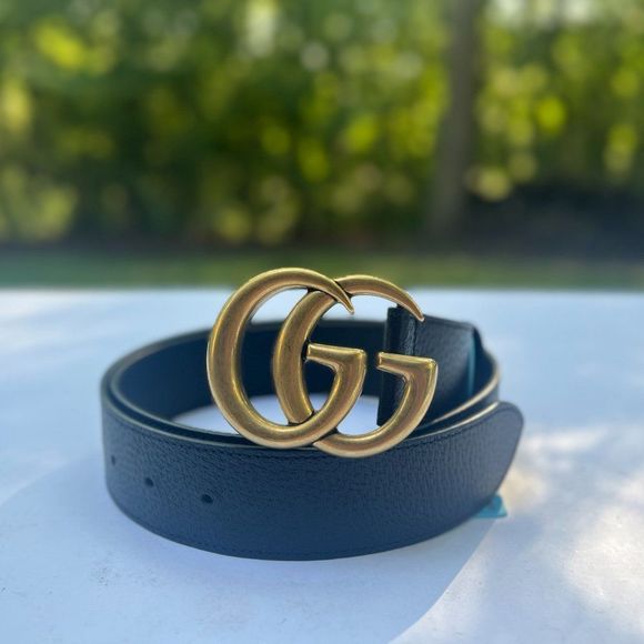 Gucci Accessories - Gucci Smooth Leather Double G Belt 95/38 in Black